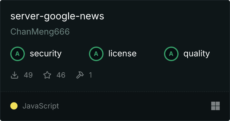 Google News Server MCP server