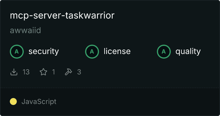 TaskWarrior Server MCP server
