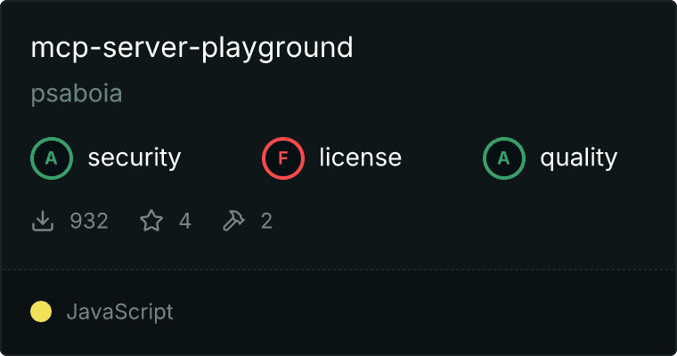 Server Playground MCP server