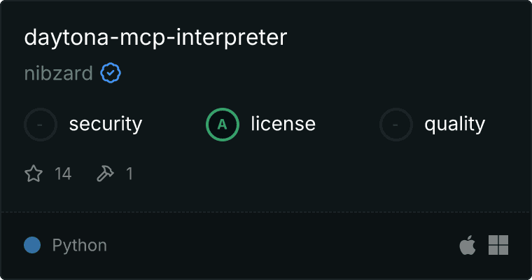 Daytona Python Interpreter MCP server