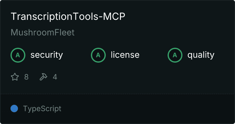 TranscriptionTools Server MCP server