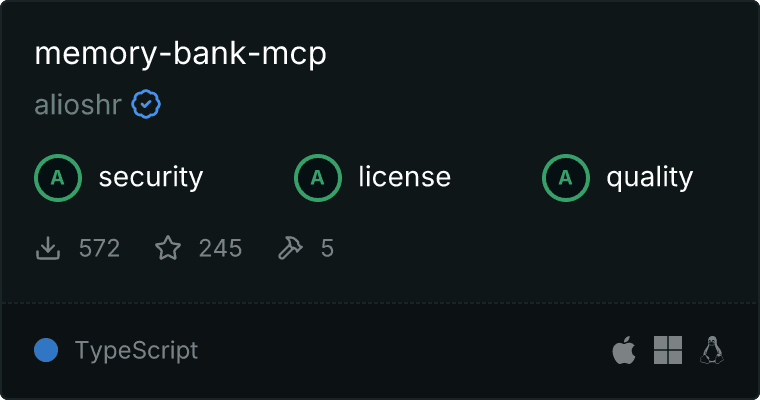Memory Bank Server MCP server