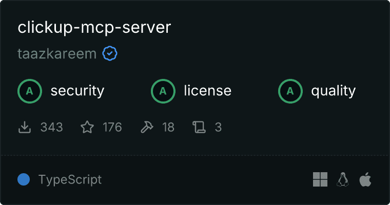 ClickUp Server MCP server