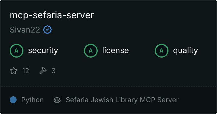Sefaria Jewish Library Server MCP server