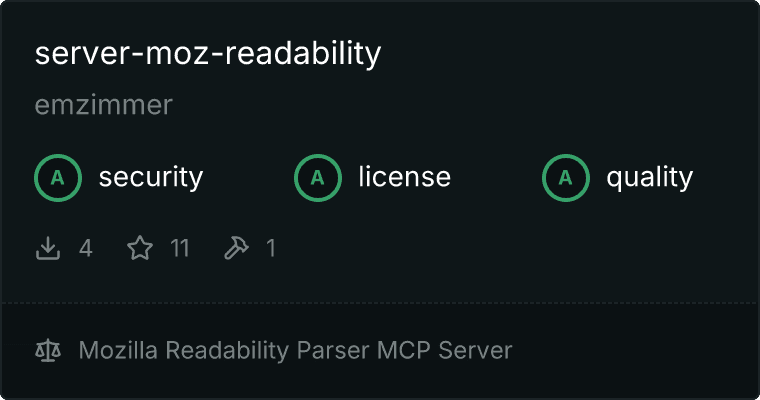 Mozilla Readability Parser Server MCP server