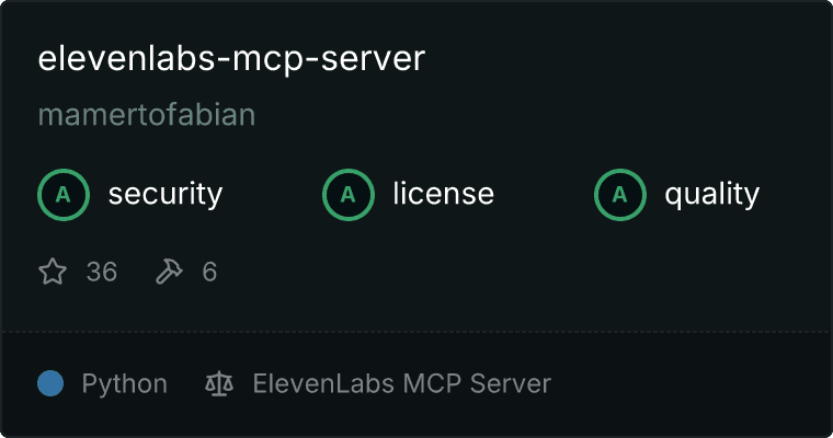 ElevenLabs Server MCP server