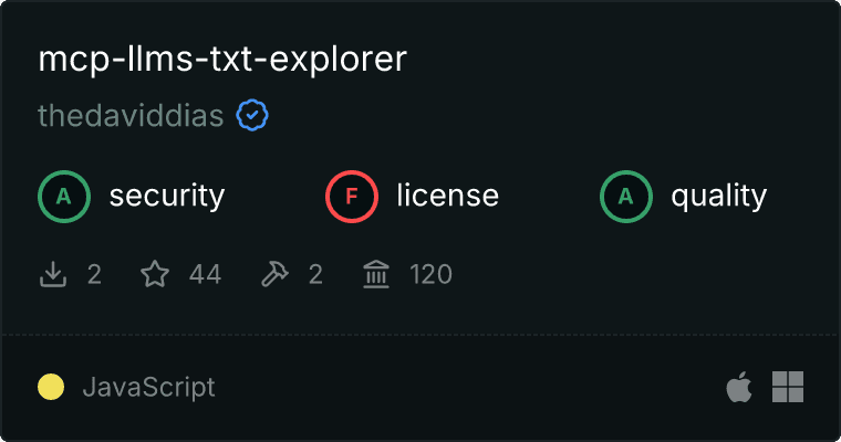 LLMS.txt Explorer MCP server