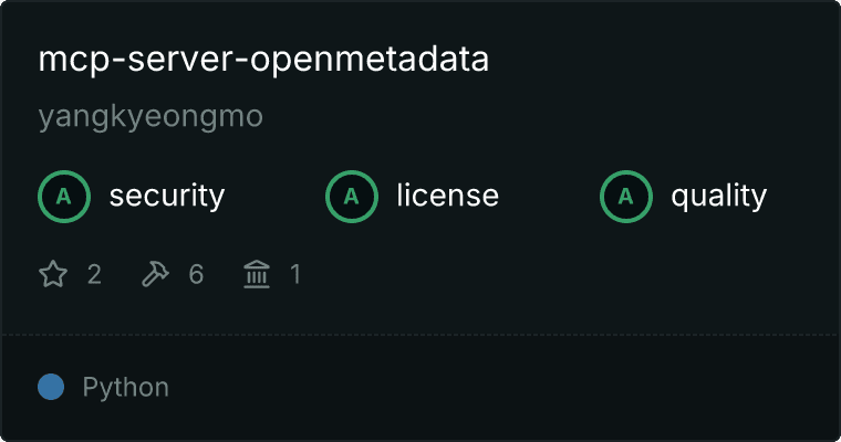Server for OpenMetadata MCP server