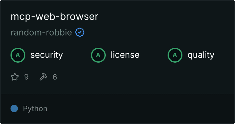 Web Browser Server MCP server