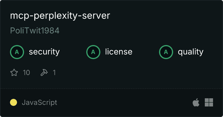 Perplexity Server MCP server