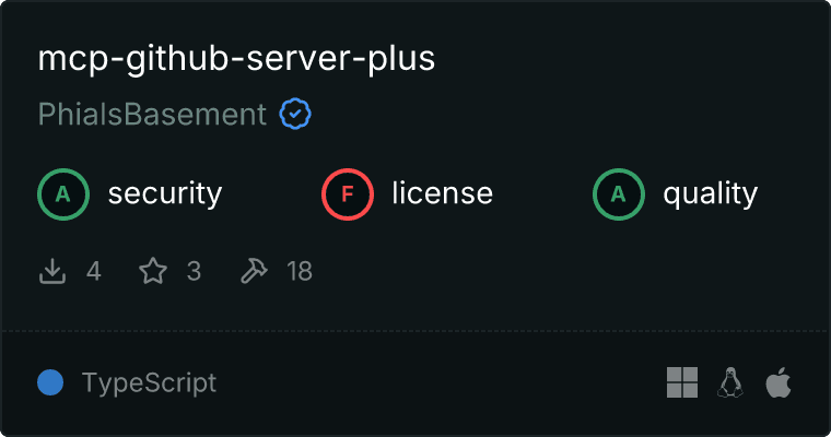 GitHub Server Plus MCP server