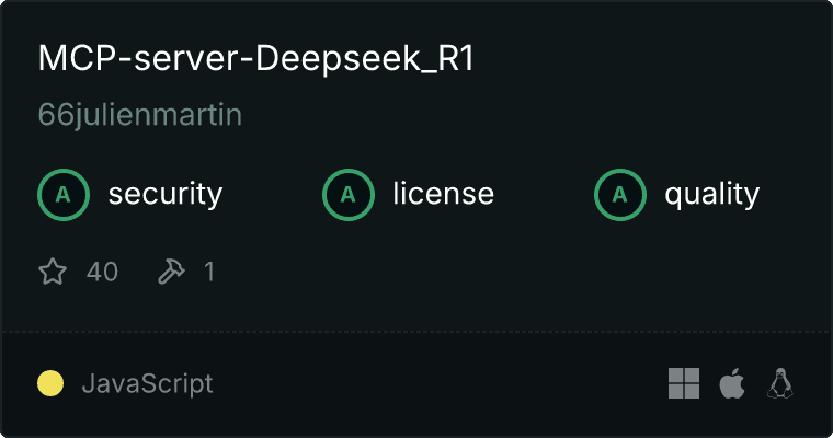 Deepseek R1 Server MCP server