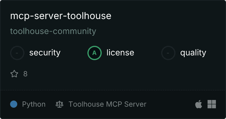 Toolhouse Server MCP server