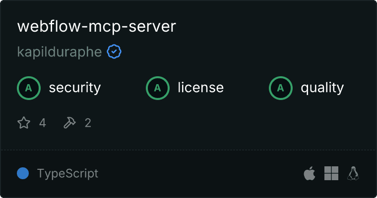 Webflow Server MCP server
