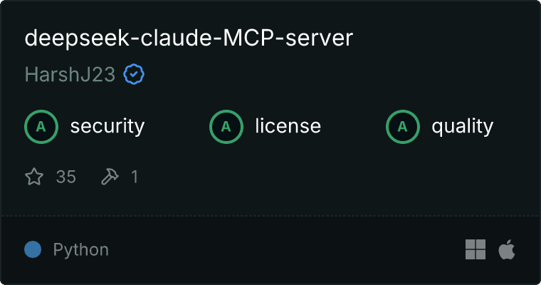 DeepSeek-Claude Server MCP server