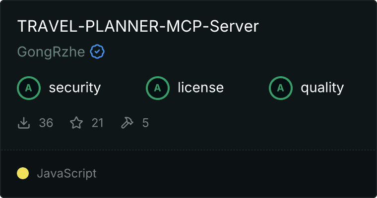 Travel Planner Server MCP server