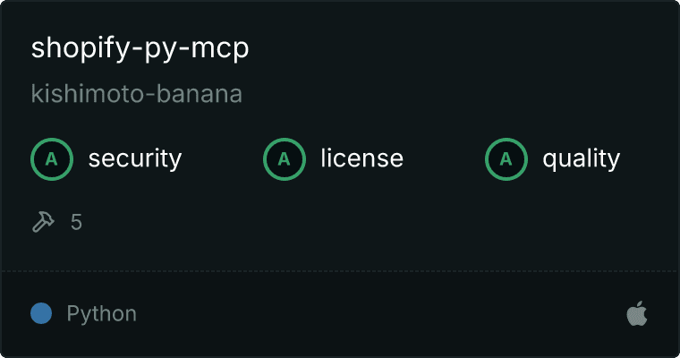 Shopify Python Server MCP server