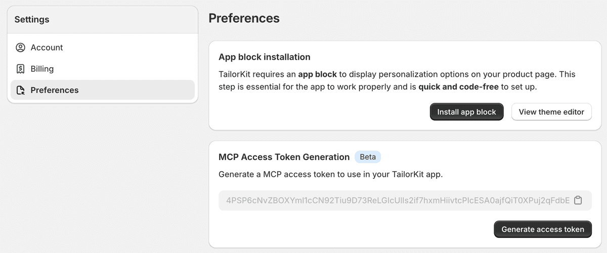 TailorKit Access Token