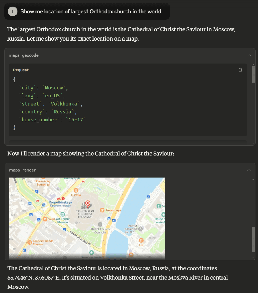 Yandex Maps MCP Screenshot