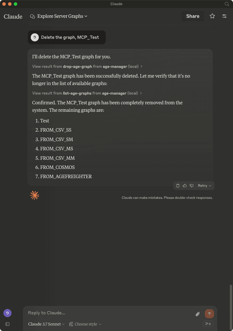 Delete the graph, MCP_Test