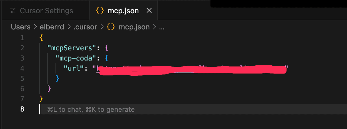 Cursor MCP JSON Configuration