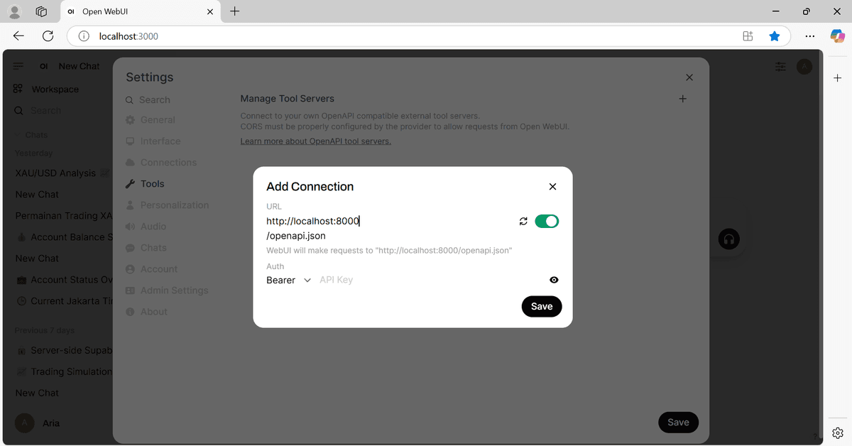 Open WebUI - Add Connection